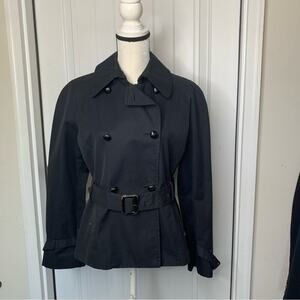 Red Valentino black double breasted trench pea coat‎ jacket size 46 US 8 Italy